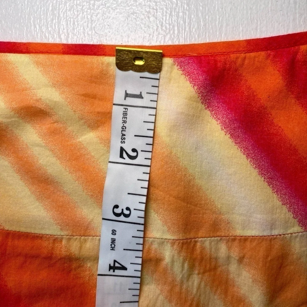 New York & Company Colorful Diagonal Striped Cotton Midi Skirt
